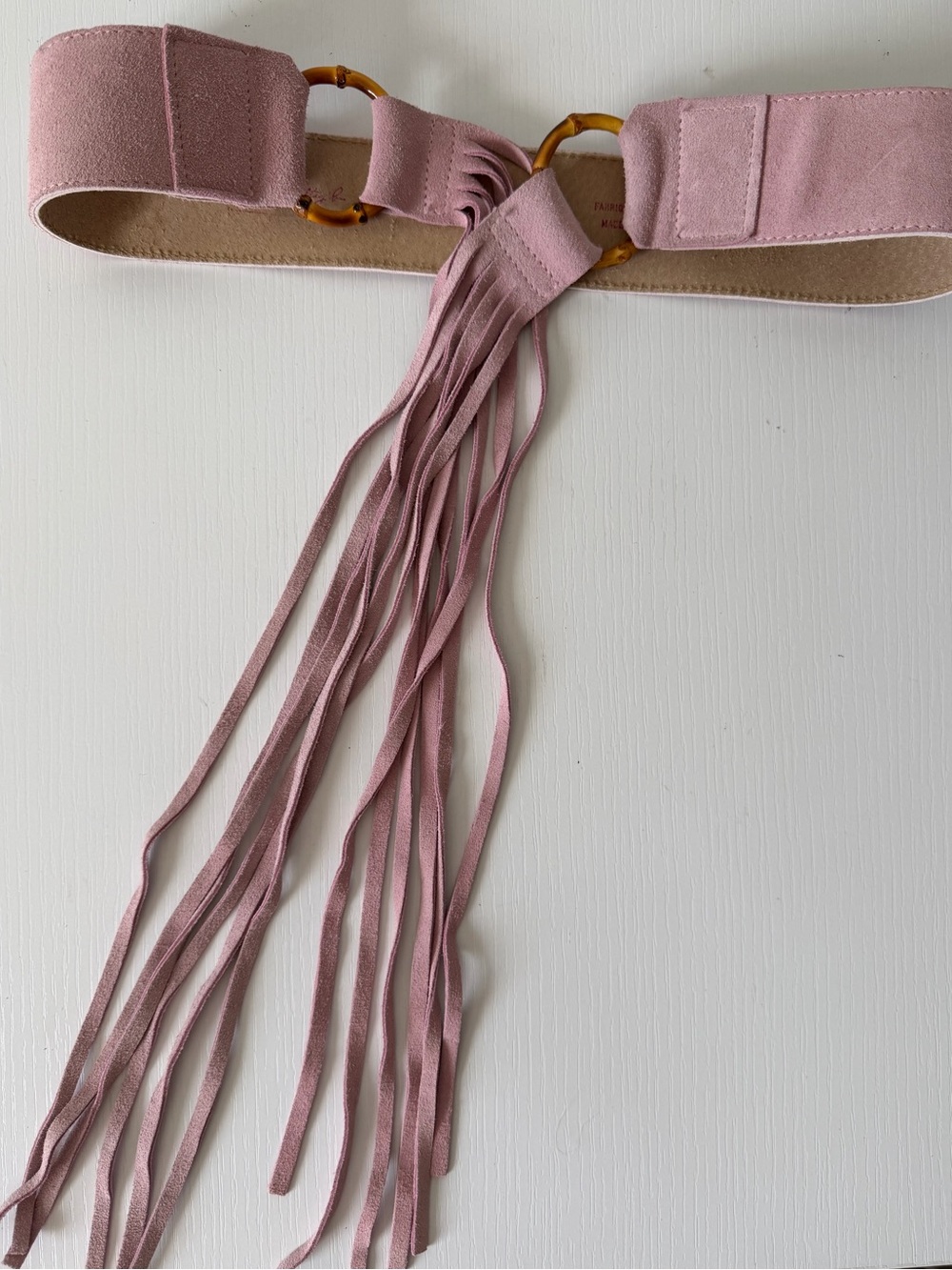 Vintage Y2K Twenty-Fifty B. Pink Suede Fringe Belt – Genuine Suede